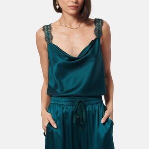 Cami NYC Teal Satin Top